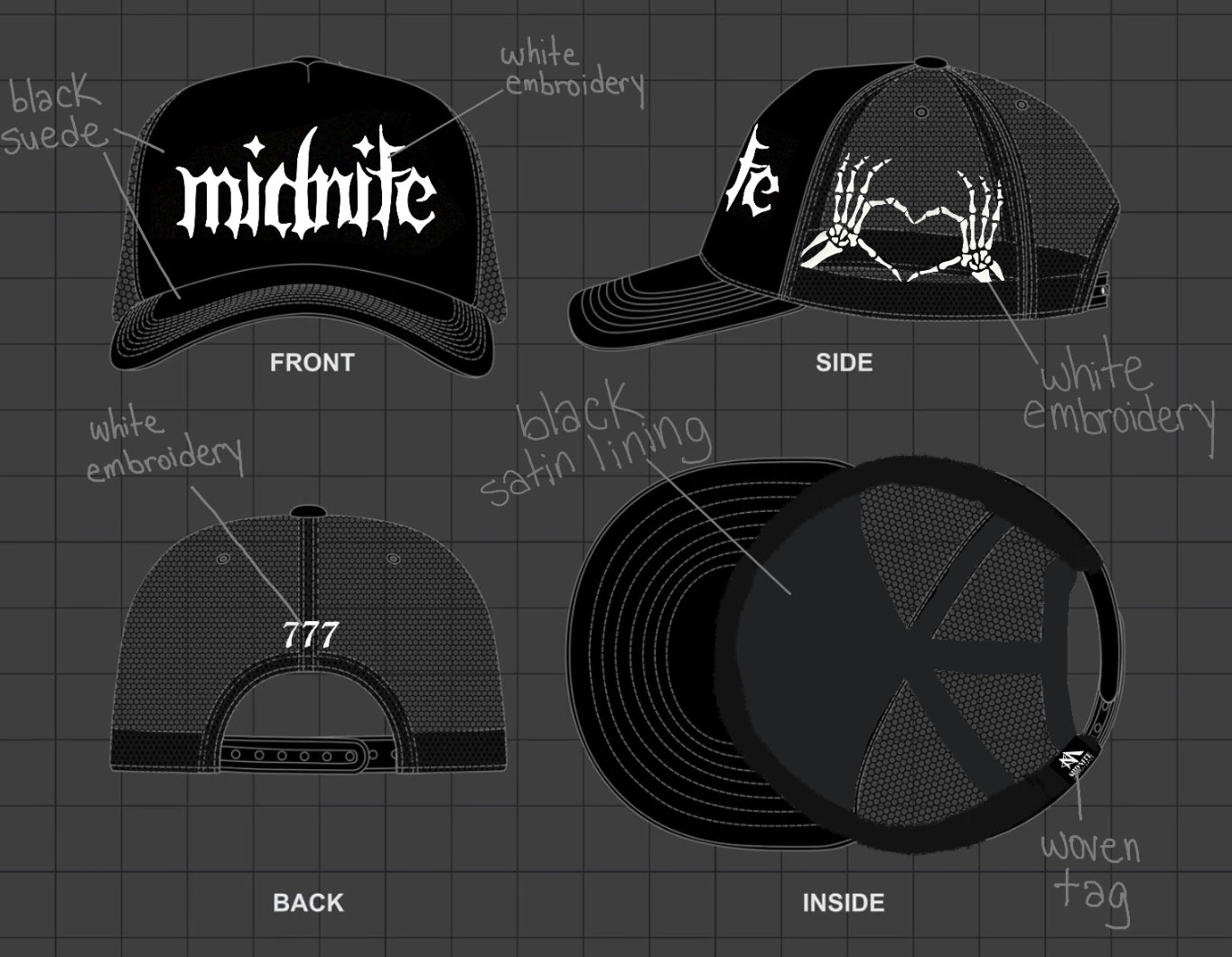 MIDNITE Trucker Hat: Jet Black