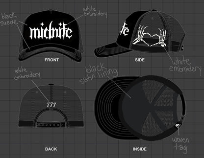 MIDNITE Trucker Hat: Jet Black